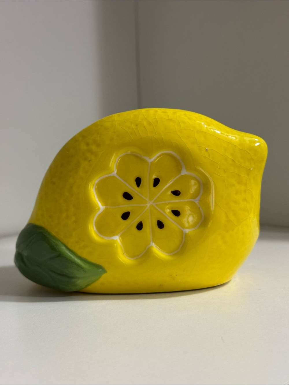Decorative Ceramic Lemon Accent - Yellow napkin or sponge holder